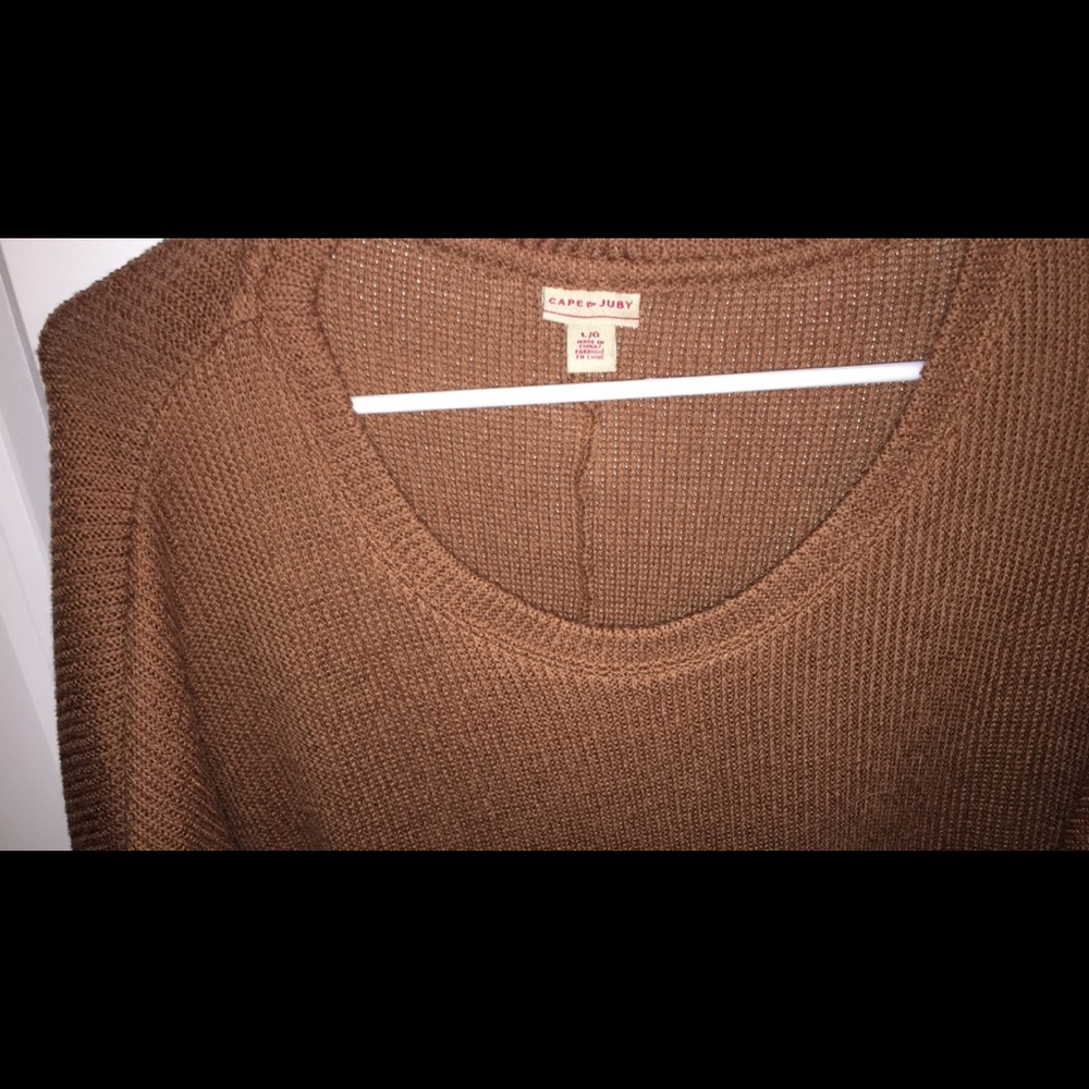 Brown/Orange Scoop Open Neck sweater